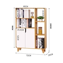 Tủ Sách Đa Năng CONVEN Phong Cách NORDIC GP107 và Kệ Gỗ Góc Ngủ Giác 4 Tầng 2 Màu. LKP 1