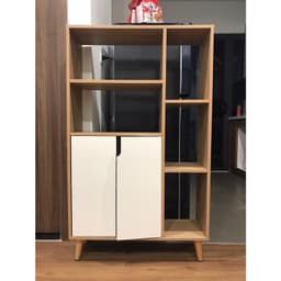 Tủ Sách Đa Năng CONVEN Phong Cách NORDIC GP107 và Kệ Gỗ Góc Ngủ Giác 4 Tầng 2 Màu. LKP 2