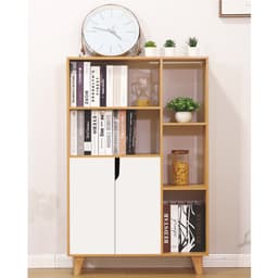 Tủ Sách Đa Năng CONVEN Phong Cách NORDIC GP107 và Kệ Gỗ Góc Ngủ Giác 4 Tầng 2 Màu. LKP 4