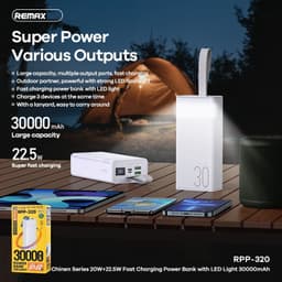Pin dự phòng sạc nhanh 65W REMAX RPP-310 40.000MAH và 22.5W Remax RPP-320 30.000mAh. LKP 8