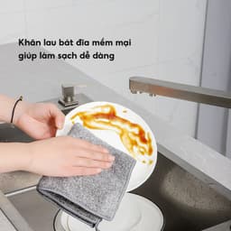 COMBO Khăn lau chén đĩa JYoohome Vải 2 mặt thấm hút tốt, Khăn lau đa năng nhà bếp lau tay LTB02 3