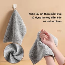 COMBO Khăn lau chén đĩa JYoohome Vải 2 mặt thấm hút tốt, Khăn lau đa năng nhà bếp lau tay LTB02 2
