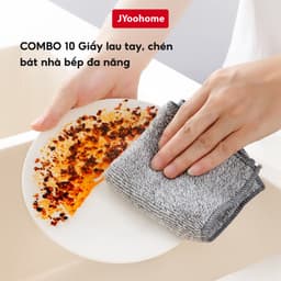 COMBO Khăn lau chén đĩa JYoohome Vải 2 mặt thấm hút tốt, Khăn lau đa năng nhà bếp lau tay LTB02 1