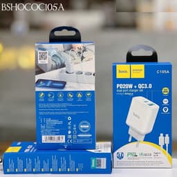 Bộ Sạc Nhanh 20W Hoco C105A Typec Ra Li-ght-ni-ng ios và Cóc Sạc Hoco C105A 5