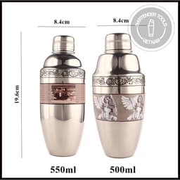 Cocktail Shaker inox 304 in họa tiết Thiên Sứ & Charlie Chaplin 3