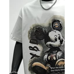 Áo thun chuột Mickey form unisex 100% cotton 2 chiều_hình in kĩ thuật số 2