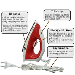 Bàn ủi khô LADOMAX- bàn là chống cháy công suất 1200W- bảo hành 12 tháng 6