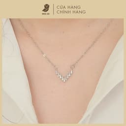 Dây Chuyền Nữ Đá Zircon Cz 5A Mặt Chữ V NHÀ CÚ Màu Bạc Sang Trọng Phong Cách Hàn Quốc 7000 1