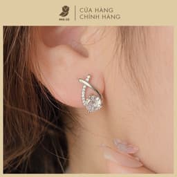 Bông Tai Nữ Đá Zircon Cz 5A Hình Đuôi Cá NHÀ CÚ Cây Xỏ Bạc Đính Đá Viền Nữ Tính 18241 1