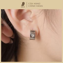 Bông Tai Cây Xỏ Bạc 925 NHÀ CÚ Hình Tim Đá Zircon Cz 5A Màu Bạc 148496 1
