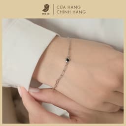 Vòng Tay Phụ Kiện NHÀ CÚ Dây Xích Kiểu Tim Đính Đá Màu Bạc Cá Tính 3316 1