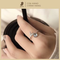 Nhẫn Nữ Freesize Đá Zircon Cz 5A Ánh Xà Cừ NHÀ CÚ Phù Hợp Mọi Kích Thước Hình Đuôi Cá, Hình Hành Tinh N2260-1 & N3260-13 1