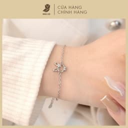 Vòng Tay NHÀ CÚ Phụ Kiện Mặt Thỏ Màu Bạc Đáng Yêu Phong Cách Thanh Lịch Hàn Quốc 3312 1