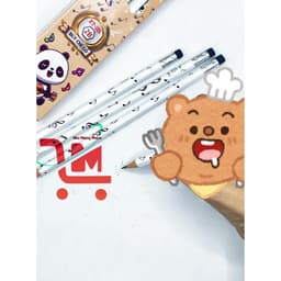 Hộp 12 Cây Viết Chì Đen HT105 2B GSTAR / Bút Chì Chuốt Gỗ Đen Có Gôm GSTAR, Hoạ Tiết Nốt Nhạc, Gấu Trúc 2