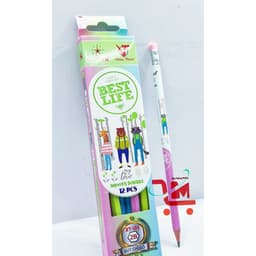 Hộp 12 Cây Viết Chì Đen HT104 2B GSTAR / Bút Chì Chuốt Gỗ Đen Có Gôm GSTAR, Hoạ Tiết Gấu Cho Bé 2