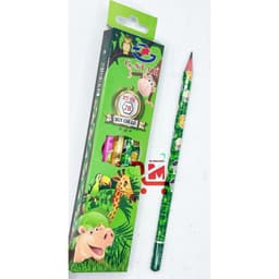 Hộp 12 Cây Viết Chì Đen HT102 - 2B GSTAR ,Bút Chì Chuốt Gỗ Đen Không Gôm GSTAR/Bút Chì Hoạ Tiết Hình Hươu Cao Cổ, Thú, 2