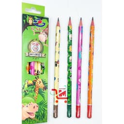 Hộp 12 Cây Viết Chì Đen HT102 - 2B GSTAR ,Bút Chì Chuốt Gỗ Đen Không Gôm GSTAR/Bút Chì Hoạ Tiết Hình Hươu Cao Cổ, Thú, 1