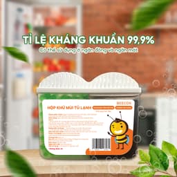 Hộp Khử Mùi Tủ Lạnh Beecok Than Hoạt Tính Hương Trà Xanh 150g Chống Khử Mùi Hôi 6