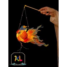 Lồng đèn Trung Thu cá chép có ngọc, cầm tay cho bé - đèn lồng phát sáng, ánh sáng rực rỡ cho Tết. 8
