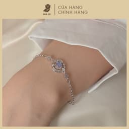 Vòng Tay Bạc Nữ NHÀ CÚ Đá Xà Cừ Lông Vũ Đính Đá Phong Cách Hàn Quốc Phụ Kiện Trang Sức Lắc Tay Dễ Thương Vt3371 1