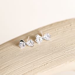 Bông Tai Nữ  Đá Zircon Cz 5A Hình Nơ NHÀ CÚ Cây Xỏ Bạc 925 Phong Cách Khuyên Tai Dễ Thương 17875 2