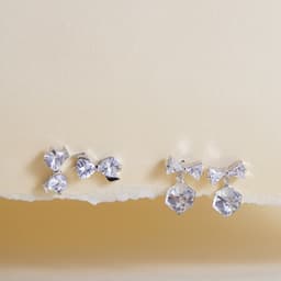 Bông Tai Nữ  Đá Zircon Cz 5A Hình Nơ NHÀ CÚ Cây Xỏ Bạc 925 Phong Cách Khuyên Tai Dễ Thương 17875 5