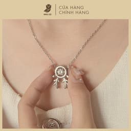 Dây Chuyền Nữ Đá Zircon Cz 5A Mặt Tuần Lộc NHÀ CÚ Màu Bạc 7111 1