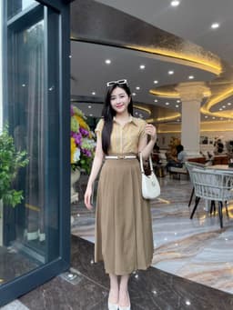 Chân váy xòe Evalover thiết kế 6 ly chất gold Hàn cao cấp CV2024225 9