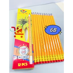 Hộp 12 Cây Bút Chì Gỗ Chuốt G-STAR GS-009 2B, Vỏ Chì Màu Vàng, Có Gôm Tẩy Đỏ, Nỗi Bật, Chất Lượng Tốt 7