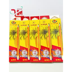 Hộp 12 Cây Bút Chì Gỗ Chuốt G-STAR GS-009 2B, Vỏ Chì Màu Vàng, Có Gôm Tẩy Đỏ, Nỗi Bật, Chất Lượng Tốt 2