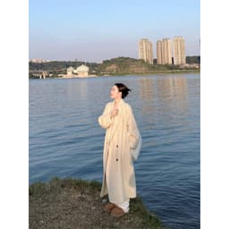 [Sẵn] Áo Khoác Dạ Nữ Form Rộng Dáng Dài Áo Khoác Nữ Mùa Đông Cổ Bẻ Dáng Dài Qua Gối Kiểu Hàn Quốc Đi Đà Lạt AD2308 2