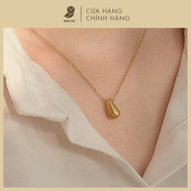 Dây Chuyền Nữ Thép Y Tế Kiểu Giọt Nước NHÀ CÚ Không Đen Gỉ Màu Vàng Phong Cách Vòng Cổ Hàn Quốc Nữ Tính 6779