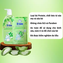 Nước rửa bình sữa Dnee organic Thái trà xanh túi 550ml/ chai 600ml 4