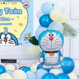 Set bóng Doremon kèm banner in thông tin trang trí sinh nhật cho bé MEO09 Babuu Decor 6