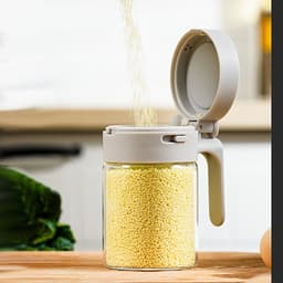 Lọ Đựng Gia Vị Thuỷ Tinh Boro Chống Vỡ Cao Cấp - Hộp Đựng Gia Vị Có Thìa Để Ngăn Riêng Chống Ẩm, Nắp Kín Có Khóa 8
