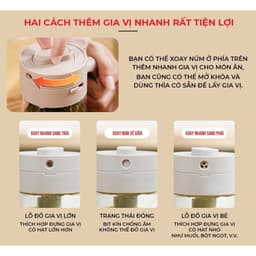 Lọ Đựng Gia Vị Thuỷ Tinh Boro Chống Vỡ Cao Cấp - Hộp Đựng Gia Vị Có Thìa Để Ngăn Riêng Chống Ẩm, Nắp Kín Có Khóa 2
