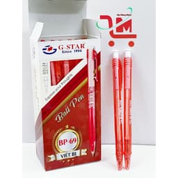 Hộp 24 Cây Bút Bi Xanh BP69 GSTAR 0.5mm / Bút Bi Bấm Mực Xanh, Mực Đỏ  BP69 GSTAR 2