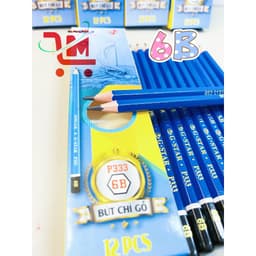 Hộp 12 Cây Viết Chì Đen Vỏ Gỗ P333- 3B, 4B, 5B,6B, GSTAR/Bút Chì Chuốt Gỗ Đen Không Có Gôm GSTAR, Chất Lượng Tốt 4
