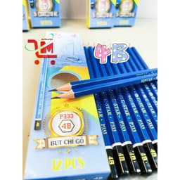 Hộp 12 Cây Viết Chì Đen Vỏ Gỗ P333- 3B, 4B, 5B,6B, GSTAR/Bút Chì Chuốt Gỗ Đen Không Có Gôm GSTAR, Chất Lượng Tốt 6