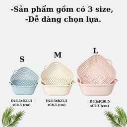Bộ rổ vuông 6 món có Chậu nhựa việt nhật, Tiên ích. 6
