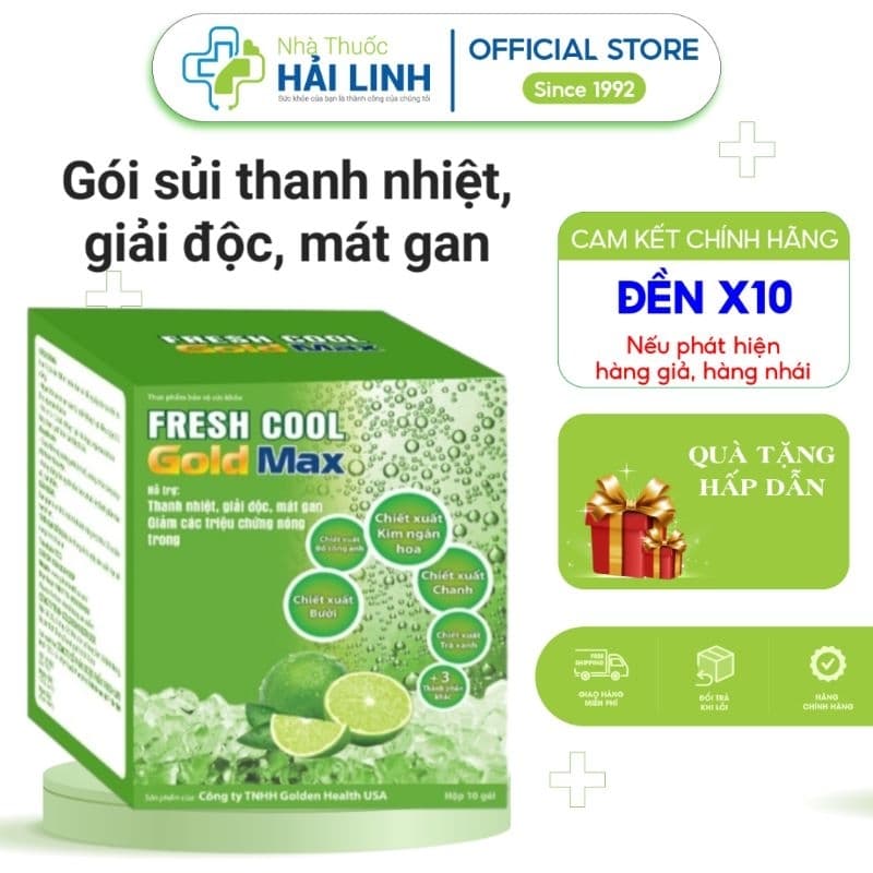 Bột sủi FRESH COOL GOLD MAX ⚡️ Tặng quà ⚡️ Giúp thanh nhiệt, giải độc, tăng sức đề kháng