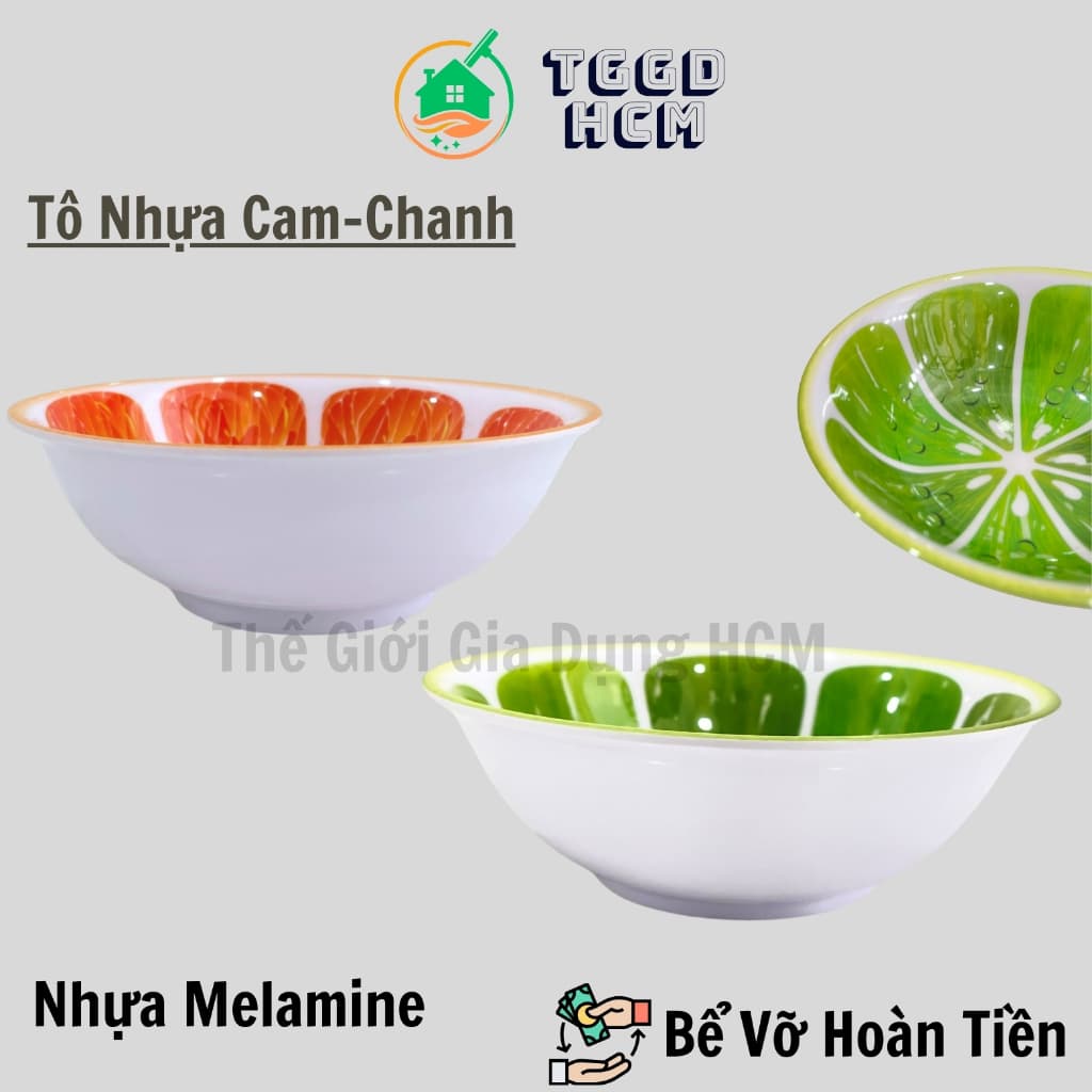 Tô 6 - 15cm Nhựa Chanh Cam MELANIE  Cao Cấp Chịu Nhiệt 150*