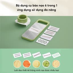 Dụng Cụ Bào Nạo Rau Củ Quả Đa Năng 6 LƯỠI DAO INOX 304 JYoohome Đồ Bào Rau Củ Thái Lát Bào Sợi 2