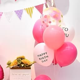 Set bóng trang trí sinh nhật chủ đề Gấu dâu tone màu hồng cho bé gái AA03 Babuu Decor 5
