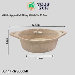 Nồi Chống Dính Đúc Kho Cá Thịt-Nồi Đúc Nguyên Khối Phủ Men Chống Dính Đáy Từ-Không Từ Neof 5