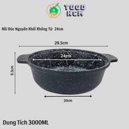 Nồi Chống Dính Đúc Kho Cá Thịt-Nồi Đúc Nguyên Khối Phủ Men Chống Dính Đáy Từ-Không Từ Neof 9