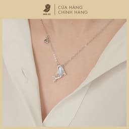 Dây Chuyền Nữ Đá Zircon Cz 5A Ánh Xà Cừ NHÀ CÚ Màu Bạc Xinh Xắn 7072 1