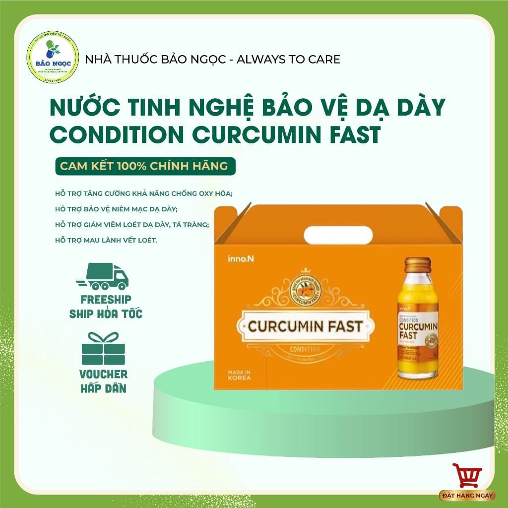 [HỎA TỐC] Set Quà Tặng 10 Chai Nước Tinh Nghệ Bảo Vệ, Tăng Cường Chức Năng Dạ Dày CONDITION CURCUMIN FAST