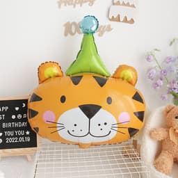 Phụ kiện trang trí sinh nhật chủ đề hổ tone vàng cam đáng yêu 3
