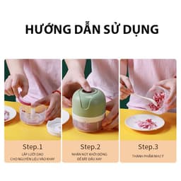 Máy Xay Tỏi Ớt Đa Năng Mini Cầm Tay Loại Mới BH 6T GIA DỤNG VĨNH NGÂN ( Miễn Ship ) 8